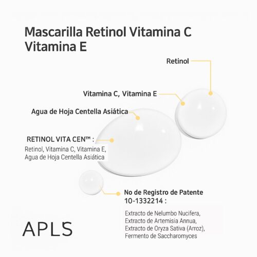 [APLB] Retinol Vitamin C Vitamin E Sheet Mask - Imagen 3